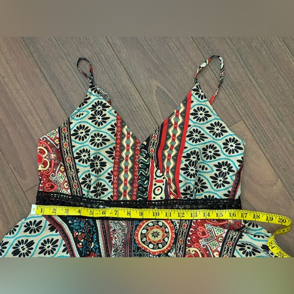 Amazing Festival summer dress with lace crochet peekaboo colorful scarf, Boho - Picture 11 of 12